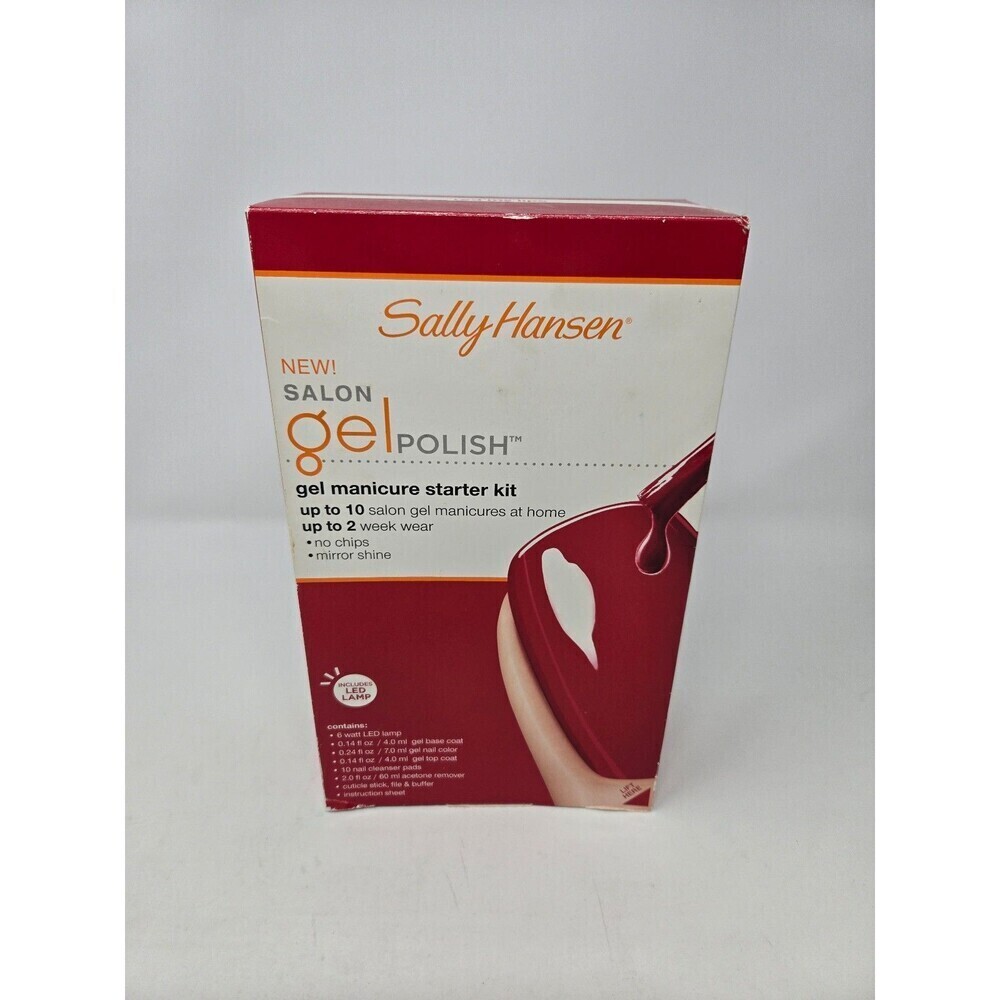 NEW SALLY HANSEN SALON GEL POLISH GEL MANICURE STARTER KIT RED MY LIPS #40299